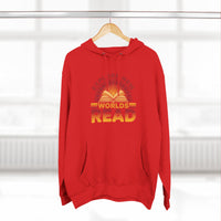 Load image into Gallery viewer, "Explore New Worlds READ" - Lane Seven LS14001 Premium Hooded Sweatshirt