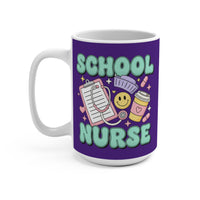 Load image into Gallery viewer, "School Nurse" 1 15oz Ceramic Mug Cute Nurse Tools Design Gift for School Nurses Printed On Demand