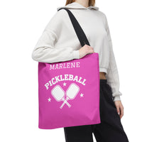 Load image into Gallery viewer, "Pickleball Crossed Paddles" 1 - Canvas Tote 18" x 18" - PERSONALIZED