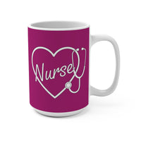 Load image into Gallery viewer, "Nurse Heart Stethoscope" 4 - Ceramic Mug 15oz - PERSONALIZED