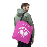 Load image into Gallery viewer, "Pickleball Crossed Paddles" 1 - Canvas Tote 18" x 18" - PERSONALIZED