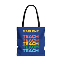 Load image into Gallery viewer, "Teach" Repeat 1 - Canvas Tote 18" x 18" - PERSONALIZED