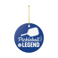 Load image into Gallery viewer, "Pickleball Legend" 1 - 3 Inch Ceramic Ornament Paddle and Ball Gift