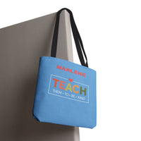 Load image into Gallery viewer, "Teach Them To Be Kind" 1 - Canvas Tote 18" x 18" - PERSONALIZED