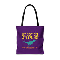Load image into Gallery viewer, "Let's Eat Kids. Let's Eat, Kids." 1 - Canvas Tote 18" x 18" - PERSONALIZED