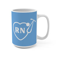 Load image into Gallery viewer, "RN" Stethoscope Heart 15oz Ceramic Mug Gift for Nurses Printed On Demand