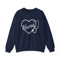 Load image into Gallery viewer, "Nurse Heart Stethoscope" 4 - Gildan 18000 Crewneck Sweatshirt