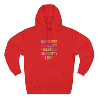 Load image into Gallery viewer, "Kindness Equality Inclusion Diversity Love" 1 - Lane Seven LS14001 Premium Hooded Sweatshirt