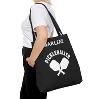 Load image into Gallery viewer, "Pickleballer" 1 - Canvas Tote 18" x 18" - PERSONALIZED
