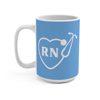 Load image into Gallery viewer, "RN" Stethoscope Heart 15oz Ceramic Mug Gift for Nurses Printed On Demand