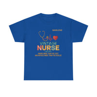 Load image into Gallery viewer, "Vintage Nurse" 1 - Gildan 5000 Heavy Cotton Tee - PERSONALIZED