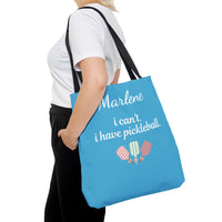Load image into Gallery viewer, "Can't Pickleball" 4 - I Can't I Have Pickleball - Canvas Tote 18" x 18" - PERSONALIZED
