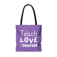 Load image into Gallery viewer, "Teach Love Inspire" 3 - Canvas Tote 18" x 18"