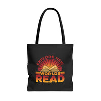 Load image into Gallery viewer, "Explore New Worlds Read" - Canvas Tote 18" x 18"