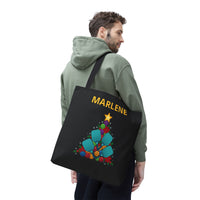 Load image into Gallery viewer, "Pickleball Christmas Tree" 2 - Canvas Tote 18" x 18" - PERSONALIZED