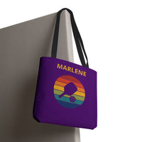 Load image into Gallery viewer, "Pickleball Paddle Ball Retro Circle" 2 - Canvas Tote 18" x 18" - PERSONALIZED