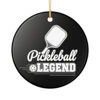 Load image into Gallery viewer, "Pickleball Legend" 2 - 3 Inch Ceramic Ornament Paddle and Ball Gift