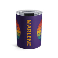 Load image into Gallery viewer, "Pickleball Paddle Ball Retro Circle" 2 - Tumbler 10oz - PERSONALIZED