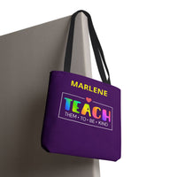 Load image into Gallery viewer, "Teach Them To Be Kind" 2 - Canvas Tote 18" x 18" - PERSONALIZED