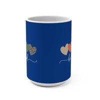 Load image into Gallery viewer, "Be Kind" Hearts 15oz Ceramic Mug 3 — Hearts Design • Inspirational Coffee Cup | Printed On Demand