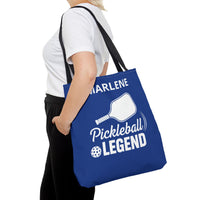 Load image into Gallery viewer, "Pickleball Legend" 1 - Canvas Tote 18" x 18" - PERSONALIZED