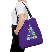 Load image into Gallery viewer, "Pickleball Christmas Tree" 3 - Canvas Tote 18" x 18"