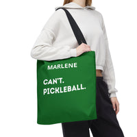 Load image into Gallery viewer, "Can't Pickleball" 2 - Canvas Tote 18" x 18" - PERSONALIZED