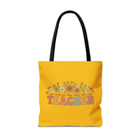 Load image into Gallery viewer, "Teacher. Teach Them. Love Them. Watch Them Grow." 3 - Canvas Tote 18" x 18"