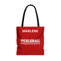 Load image into Gallery viewer, "Pickleball Keeping Women Out Of The Kitchen Since 1965" 1 - Canvas Tote 18" x 18" - PERSONALIZED