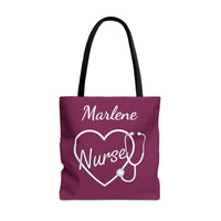 Load image into Gallery viewer, "Nurse Heart Stethoscope" 4 - 18" x 18" Canvas Tote - PERSONALIZED