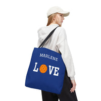 Load image into Gallery viewer, "LOVE Pickleball" 1 - Orange - Canvas Tote 18" x 18" - PERSONALIZED
