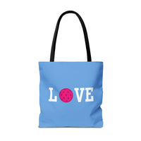 Load image into Gallery viewer, "LOVE Pickleball" 1 - Pink - Canvas Tote 18" x 18" - PERSONALIZED