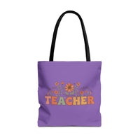 Load image into Gallery viewer, "Teacher. Teach Them. Love Them. Watch Them Grow." 2 - Canvas Tote 18" x 18"