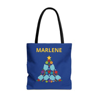 Load image into Gallery viewer, "Pickleball Christmas Tree" 1 - Canvas Tote 18" x 18" - PERSONALIZED