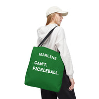 Load image into Gallery viewer, "Can't Pickleball" 2 - Canvas Tote 18" x 18" - PERSONALIZED