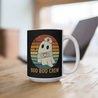 Load image into Gallery viewer, "Boo Boo Crew" 15oz Ceramic Mug 1 — Nurse Ghost Design | Funny Nurse &amp; Healthcare Worker Gift | Printed On Demand
