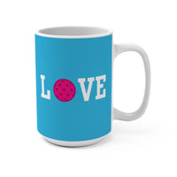 Load image into Gallery viewer, "Love Pickleball" 1 - Pink - Ceramic Mug 15oz - PERSONALIZED