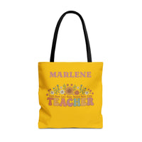 Load image into Gallery viewer, "Teacher. Teach Them. Love Them. Watch Them Grow." 3 - Canvas Tote 18" x 18" - PERSONALIZED