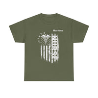 Load image into Gallery viewer, "Nurse Flag" 1 - Gildan 5000 Heavy Cotton Tee - PERSONALIZED