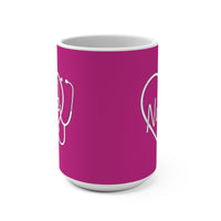 Load image into Gallery viewer, "Nurse" Heart Stethoscope 4 15oz Ceramic Mug Gift for Nurses Printed On Demand