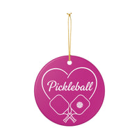 Load image into Gallery viewer, "Pickleball With Heart" 2 - 3 Inch Ceramic Ornament Gift