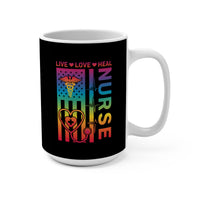 Load image into Gallery viewer, "Nurse Live Love Heal" 2 - Ceramic Mug 15oz - PERSONALIZED