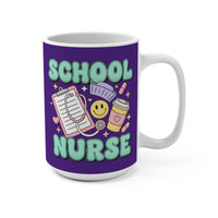 Load image into Gallery viewer, "School Nurse" 1 15oz Ceramic Mug Cute Nurse Tools Design Gift for School Nurses Printed On Demand