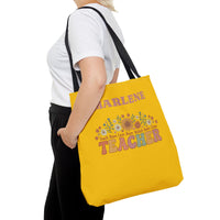 Load image into Gallery viewer, "Teacher. Teach Them. Love Them. Watch Them Grow." 3 - Canvas Tote 18" x 18" - PERSONALIZED