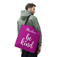 Load image into Gallery viewer, "Be Kind" 2 - Canvas Tote 18" x 18" - PERSONALIZED