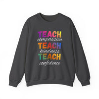 Load image into Gallery viewer, "Teach Compassion. Teach Kindness. Teach Confidence." 4 - Gildan 18000 Crewneck Sweatshirt