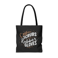 Load image into Gallery viewer, "Coffee Scrubs &amp; Rubber Gloves" 8 - Canvas Tote 18" x 18"