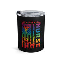 Load image into Gallery viewer, "Nurse Live Love Heal" 2 - Tumbler 10oz - PERSONALIZED
