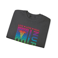 Load image into Gallery viewer, "Nurse Live Love Heal" 2 - Gildan 18000 Crewneck Sweatshirt