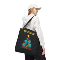 Load image into Gallery viewer, "Pickleball Christmas Tree" 2 - Canvas Tote 18" x 18" - PERSONALIZED